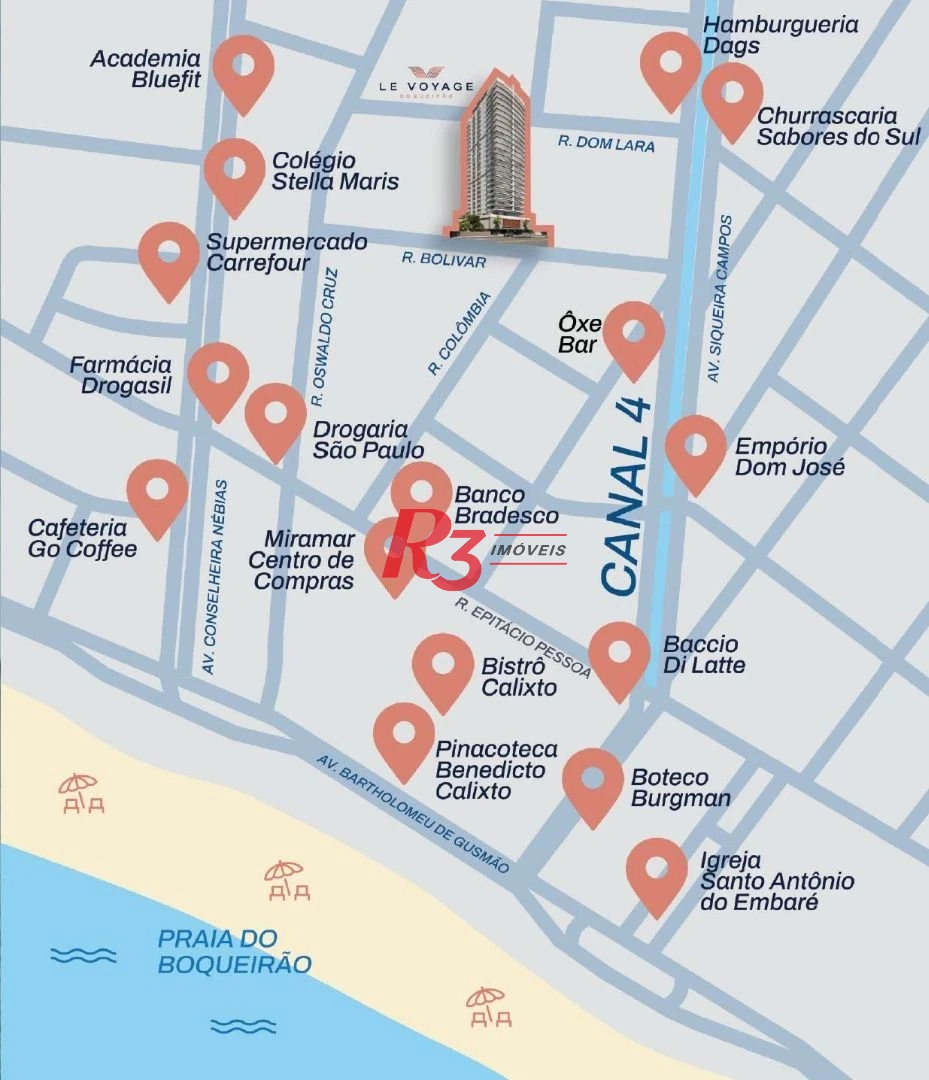 Apartamento à venda, 178 m² por R$ 2.557.429,76 - Boqueirão - Santos/SP