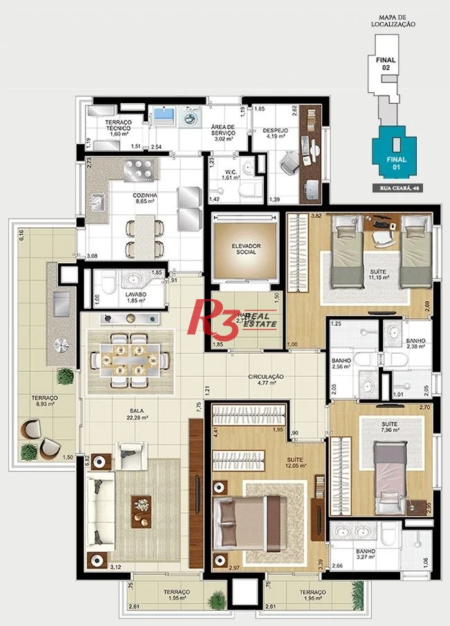 Apartamento à venda, 55 m² por R$ 745.000,00 - Pompéia - Santos/SP