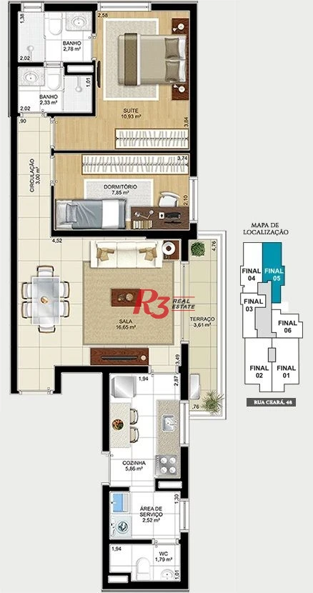 Apartamento à venda, 55 m² por R$ 745.000,00 - Pompéia - Santos/SP