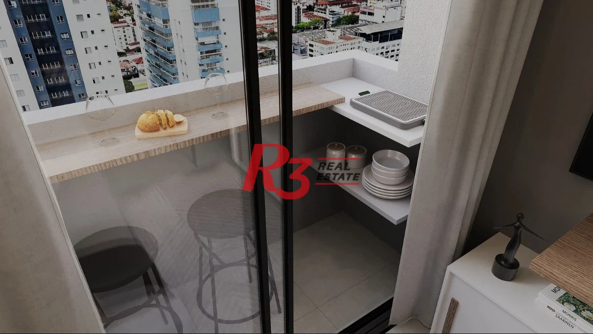 Apartamento com 1 dormitório à venda, 33 m² por R$ 290.000 - Macuco - Santos/SP