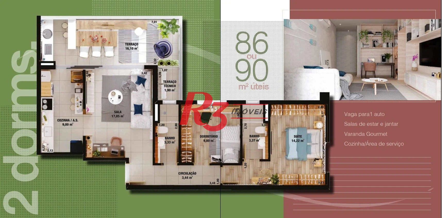Apartamento com 2 dormitórios à venda, 90 m² por R$ 1.599.000,00 - Ponta da Praia - Santos/SP