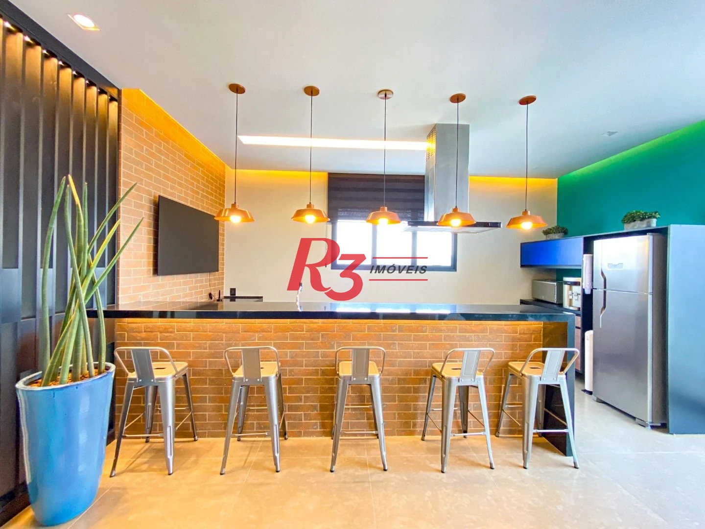 Apartamento com 1 dormitório para alugar, 54 m² por R$ 6.500,02/mês - Boqueirão - Santos/SP