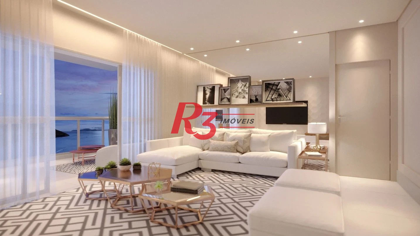 Apartamento com 3 suítes frente para o mar à venda, 218 m² por R$ 5.700.000 - Ponta da Praia - Santos/SP