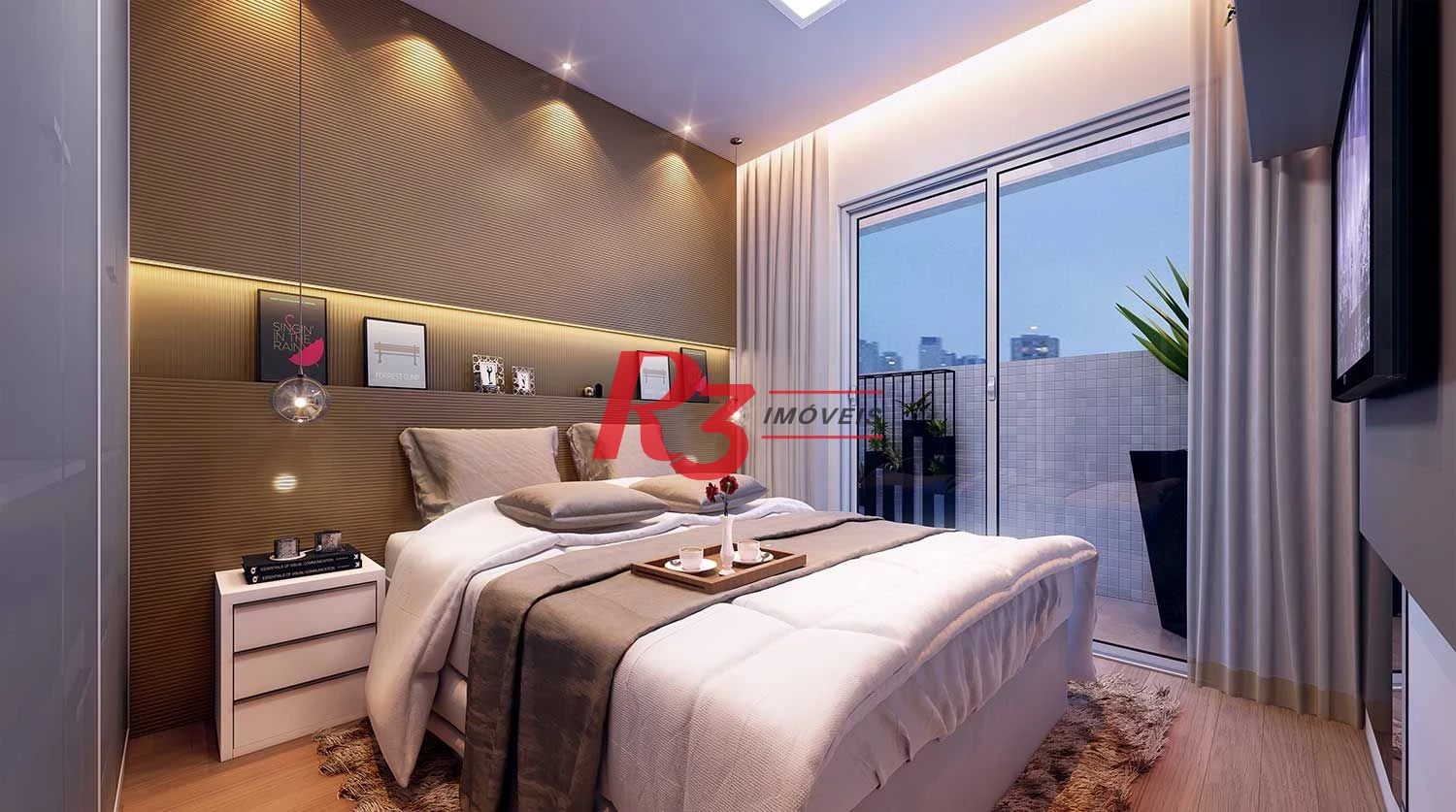 Apartamento com 2 dormitórios para alugar, 66 m² por R$ 6.009,86/mês - Boqueirão - Santos/SP