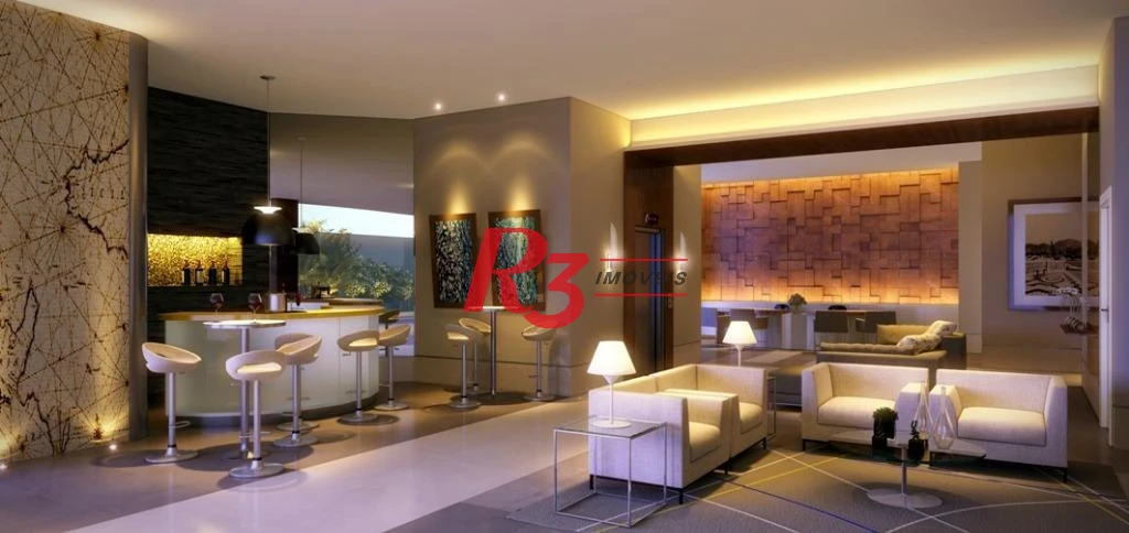 Flat com 1 dormitório para alugar, 45 m² por R$ 5.800,00/mês - José Menino - Santos/SP