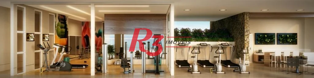 Flat com 1 dormitório para alugar, 45 m² por R$ 5.800,00/mês - José Menino - Santos/SP