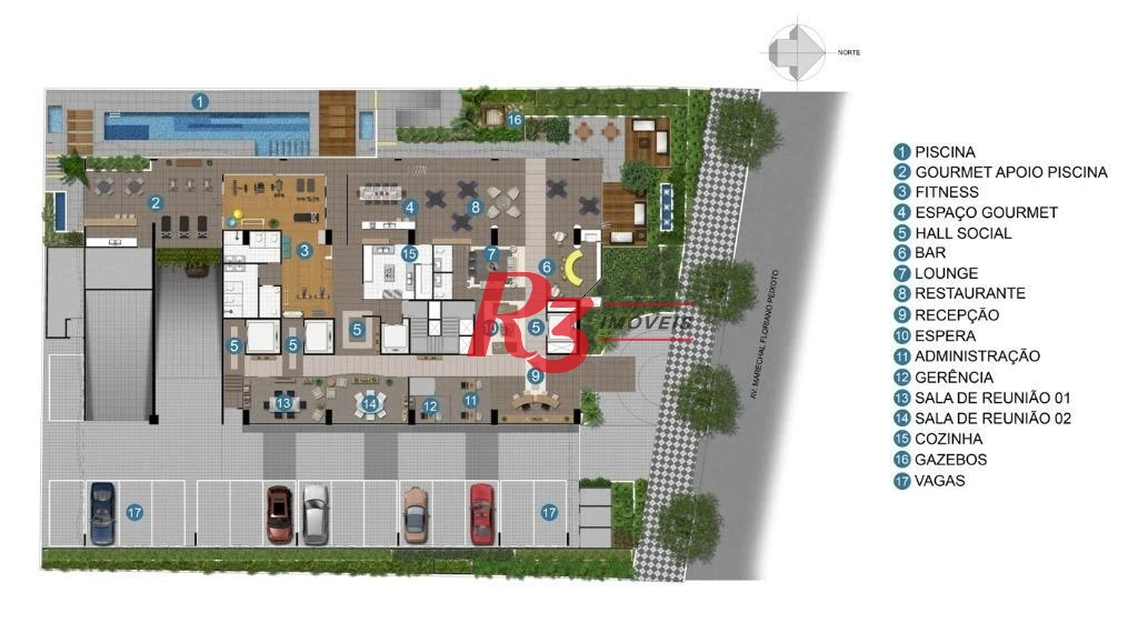 Flat com 1 dormitório para alugar, 45 m² por R$ 5.800,00/mês - José Menino - Santos/SP